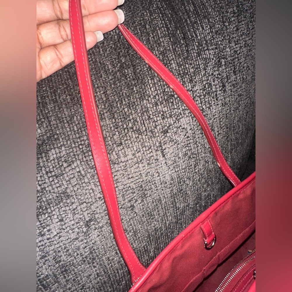 Used coach tote red and brown - Picture 5 of 10
